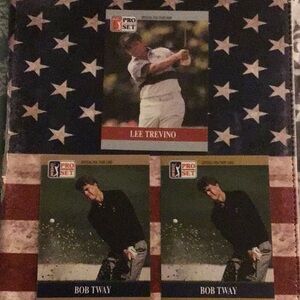 PGA CARDS, LEE TREVINO, BOB TWAY, 3 cards in all, golf, pro-set